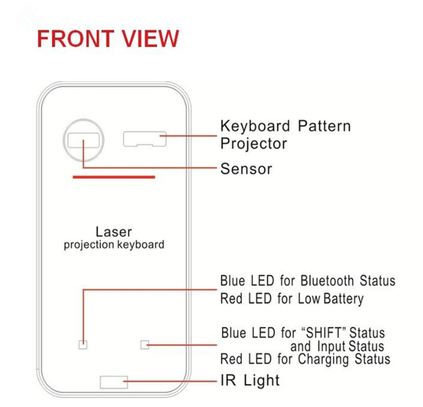 LEING FST Virtual Laser Keyboard Bluetooth Wireless Projector Phone Keyboard For Computer Pad Laptop With Mouse Function Empower Wellness Fitness