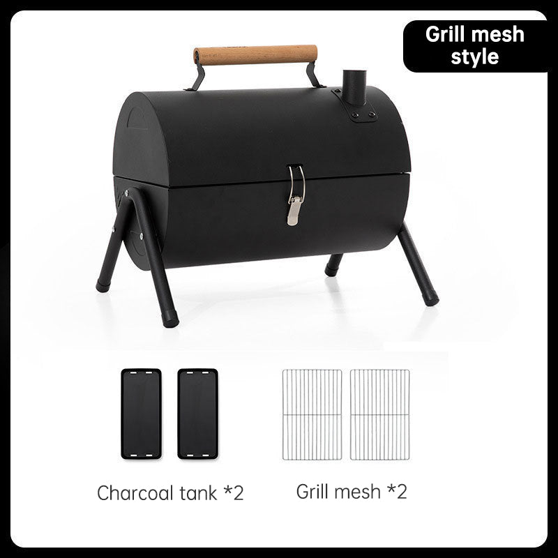 Outdoor portable double-sided barbecue stove camping home charcoal barbecue pre meat barbecue rack eprolo