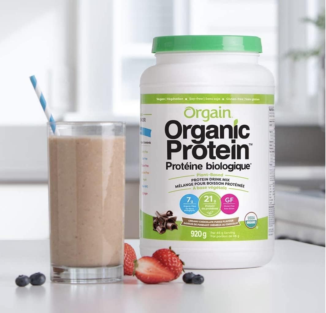 Orgain Organic Plant Based Canadian Protein Powder, Creamy Chocolate Fudge - Vegan, Lactose Free, Gluten Free, Dairy Free, No Sugar Added, Soy Free, Kosher, Non-GMO, 920g Empower Wellness Fitness