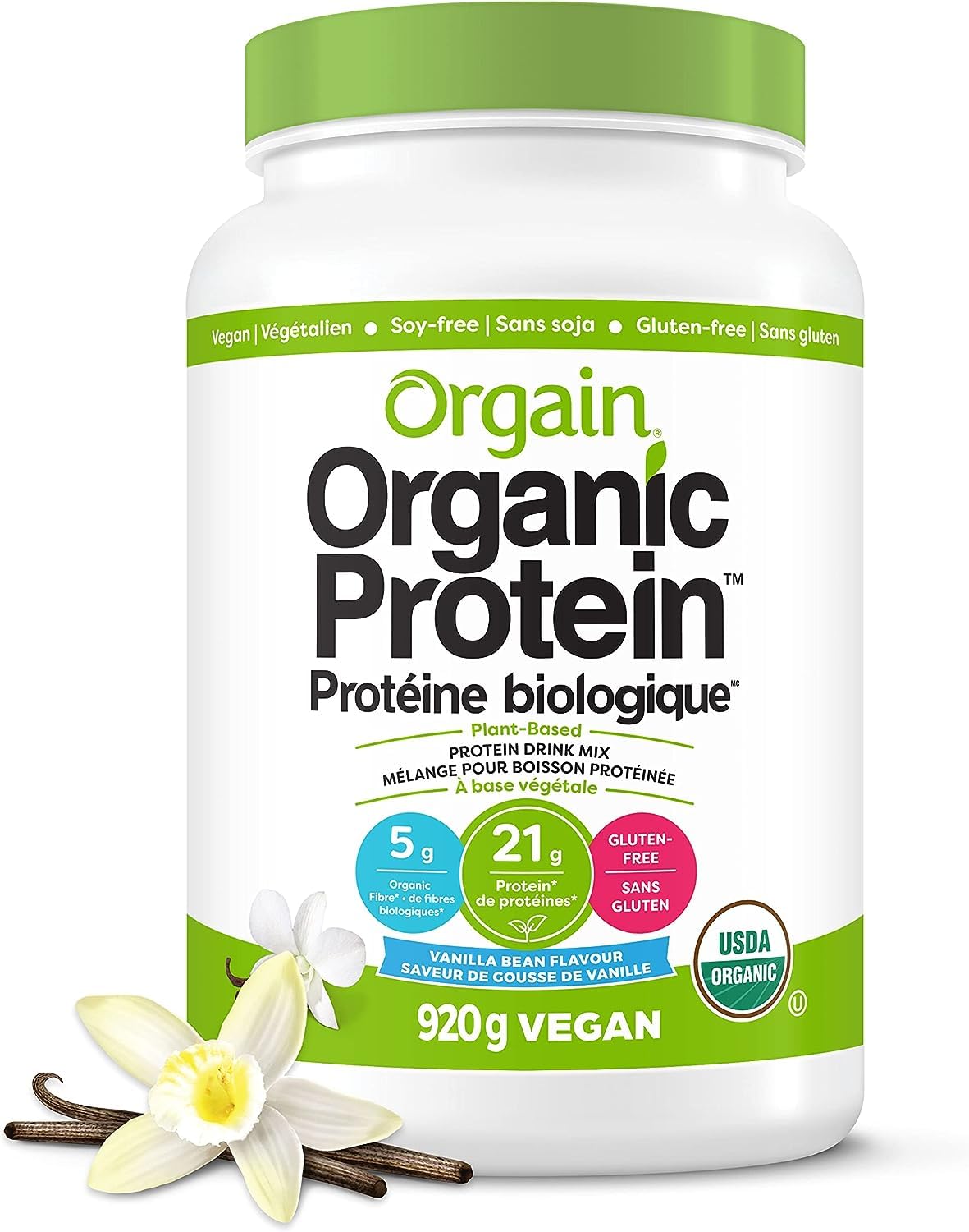 Orgain Organic Plant Based Canadian Protein Powder, Creamy Chocolate Fudge - Vegan, Lactose Free, Gluten Free, Dairy Free, No Sugar Added, Soy Free, Kosher, Non-GMO, 920g Empower Wellness Fitness