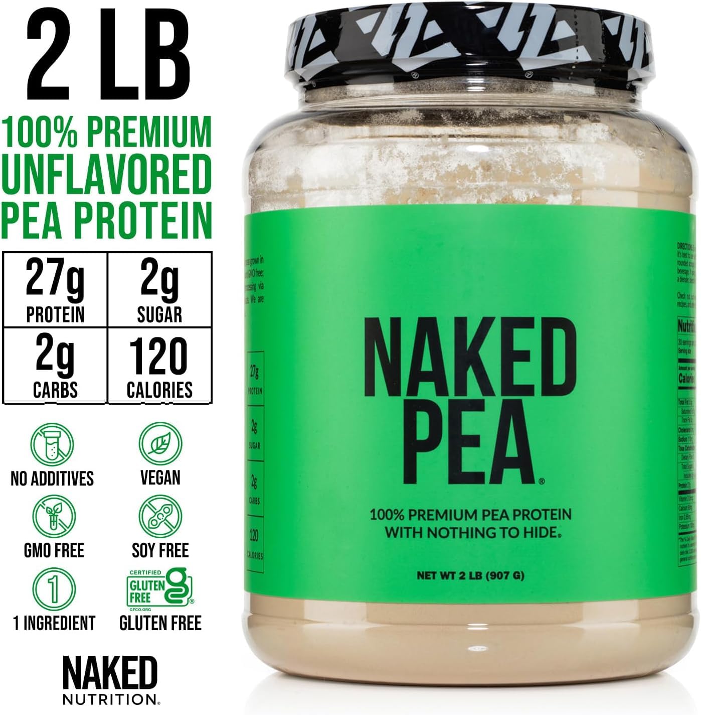 Naked Pea - Pea Protein Isolate from North American Farms - Plant Based, Vegetarian & Vegan Protein. Easy to Digest, Speeds Muscle Recovery - Non-GMO, No Lactose, No Soy and Gluten Free - 15 Servings Empower Wellness Fitness