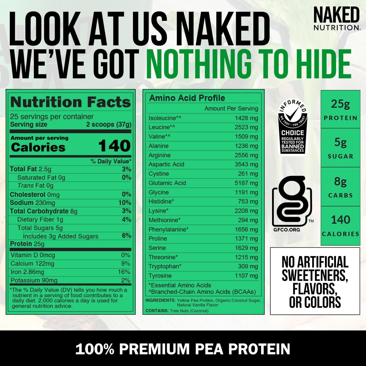 Naked Pea - Pea Protein Isolate from North American Farms - Plant Based, Vegetarian & Vegan Protein. Easy to Digest, Speeds Muscle Recovery - Non-GMO, No Lactose, No Soy and Gluten Free - 15 Servings Empower Wellness Fitness