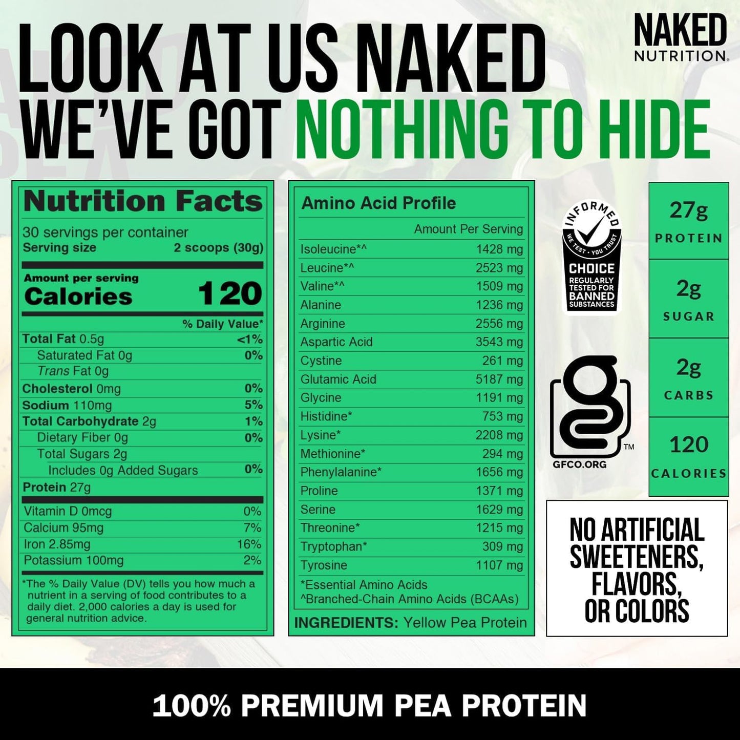 Naked Pea - Pea Protein Isolate from North American Farms - Plant Based, Vegetarian & Vegan Protein. Easy to Digest, Speeds Muscle Recovery - Non-GMO, No Lactose, No Soy and Gluten Free - 15 Servings Empower Wellness Fitness