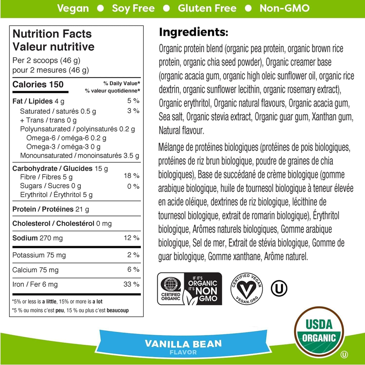 Orgain Organic Plant Based Canadian Protein Powder, Creamy Chocolate Fudge - Vegan, Lactose Free, Gluten Free, Dairy Free, No Sugar Added, Soy Free, Kosher, Non-GMO, 920g Empower Wellness Fitness