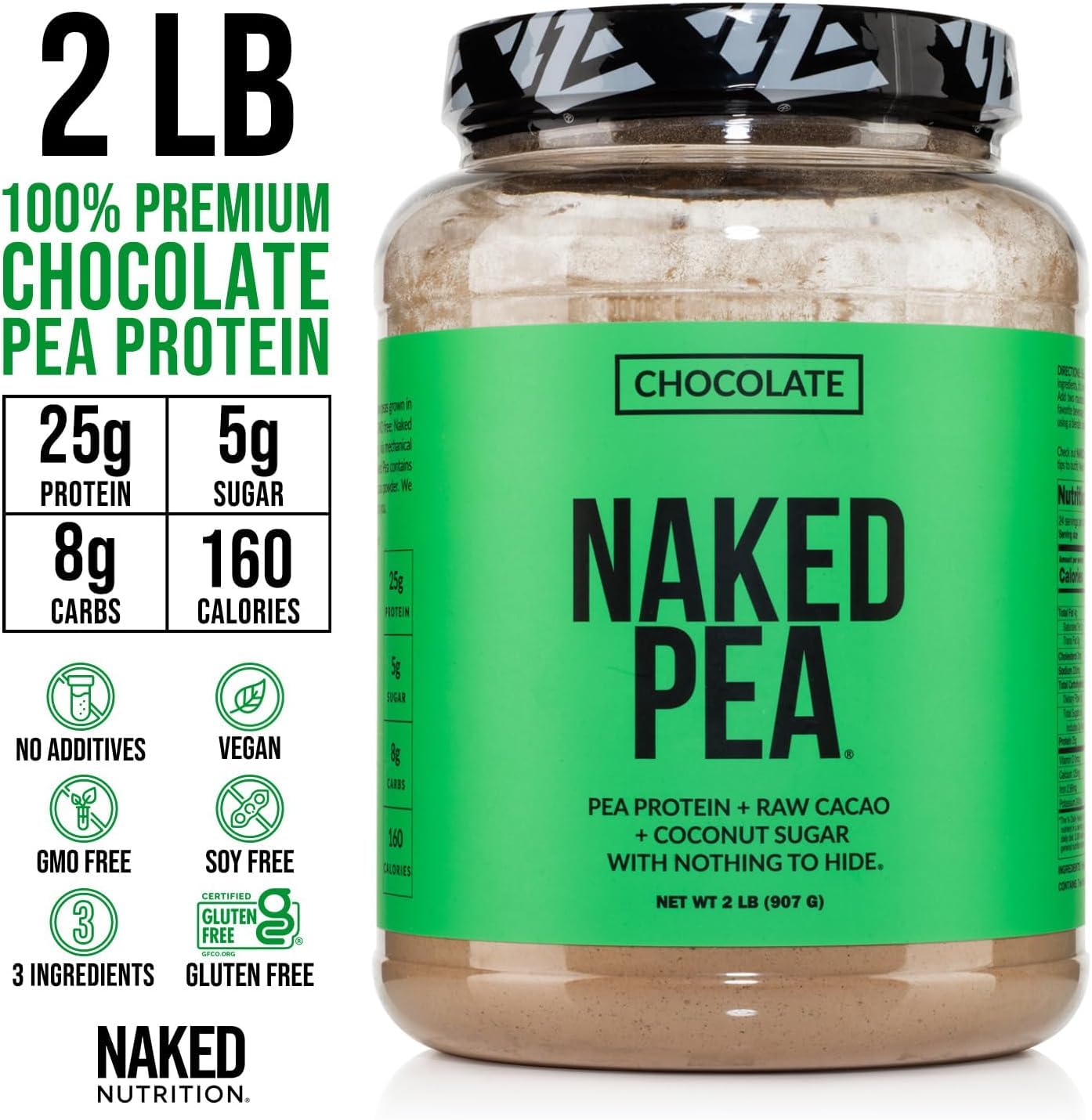 Naked Pea - Pea Protein Isolate from North American Farms - Plant Based, Vegetarian & Vegan Protein. Easy to Digest, Speeds Muscle Recovery - Non-GMO, No Lactose, No Soy and Gluten Free - 15 Servings Empower Wellness Fitness