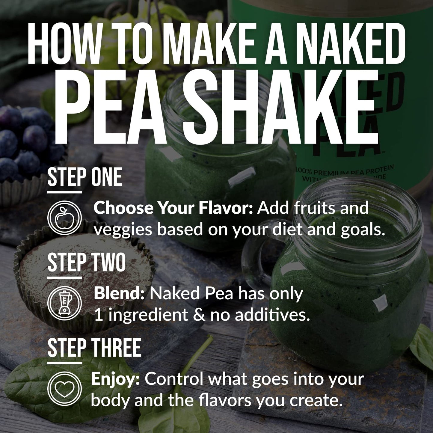 Naked Pea - Pea Protein Isolate from North American Farms - Plant Based, Vegetarian & Vegan Protein. Easy to Digest, Speeds Muscle Recovery - Non-GMO, No Lactose, No Soy and Gluten Free - 15 Servings Empower Wellness Fitness