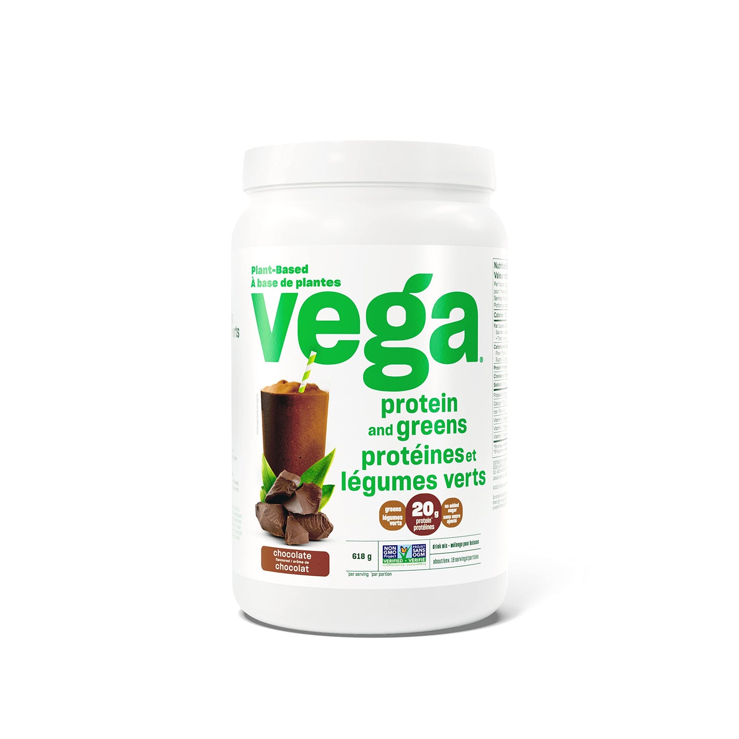 Vega Protein and Greens Chocolate (19 Servings) Plant Based Protein Powder Plus Veggies, Vegan, Non GMO, Pea Protein For Women and Men, 618g (Packaging May Vary) Empower Wellness Fitness