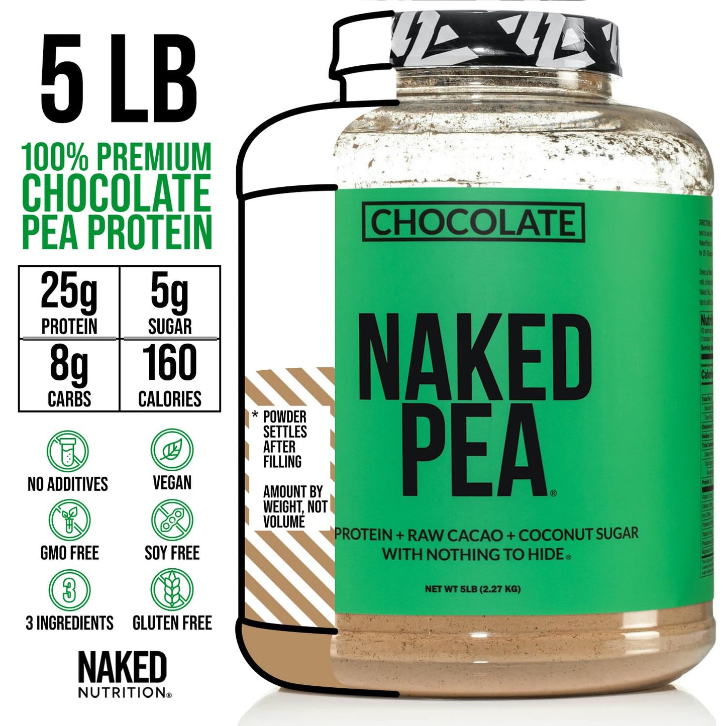 Naked Pea - Pea Protein Isolate from North American Farms - Plant Based, Vegetarian & Vegan Protein. Easy to Digest, Speeds Muscle Recovery - Non-GMO, No Lactose, No Soy and Gluten Free - 15 Servings Empower Wellness Fitness