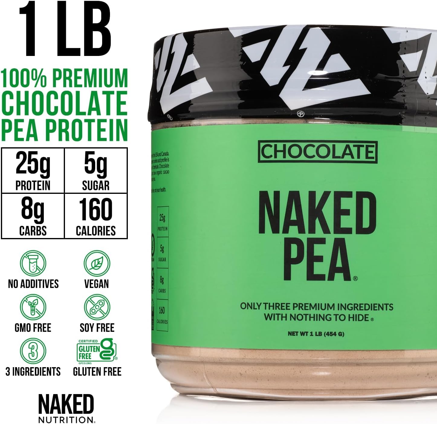 Naked Pea - Pea Protein Isolate from North American Farms - Plant Based, Vegetarian & Vegan Protein. Easy to Digest, Speeds Muscle Recovery - Non-GMO, No Lactose, No Soy and Gluten Free - 15 Servings Empower Wellness Fitness