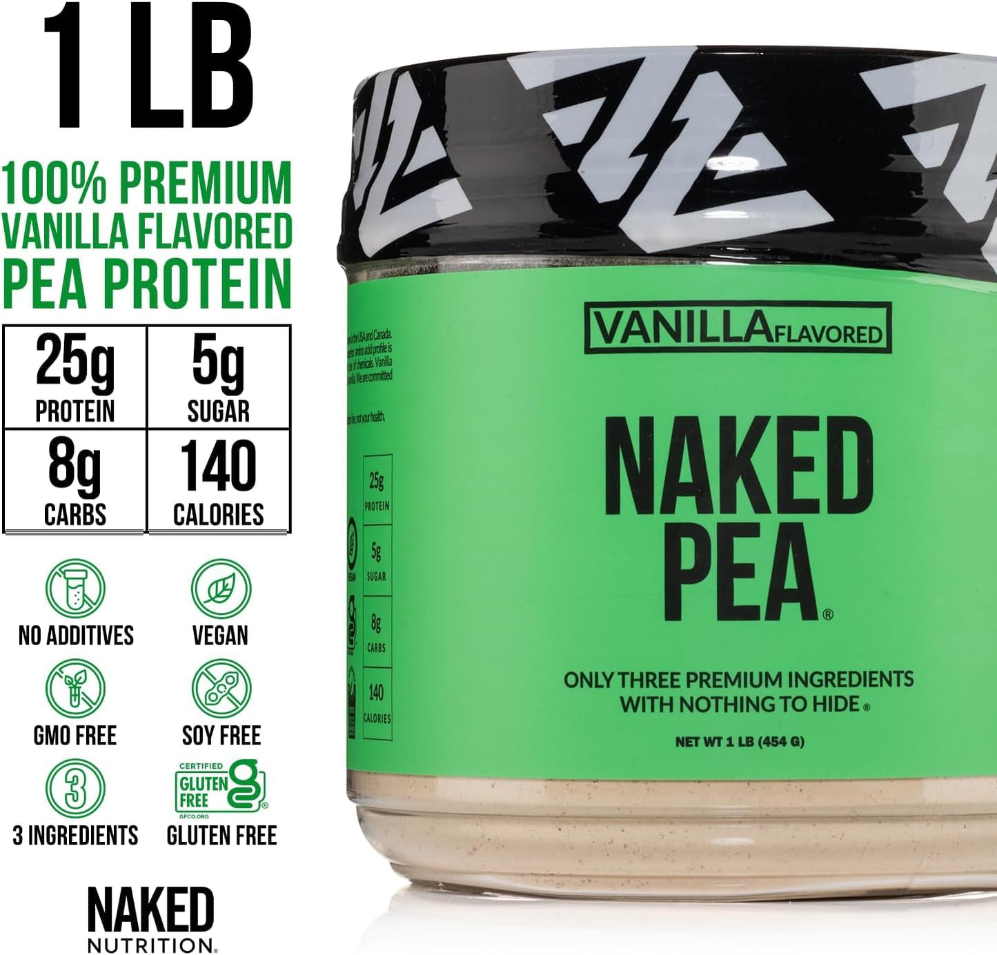 Naked Pea - Pea Protein Isolate from North American Farms - Plant Based, Vegetarian & Vegan Protein. Easy to Digest, Speeds Muscle Recovery - Non-GMO, No Lactose, No Soy and Gluten Free - 15 Servings Empower Wellness Fitness