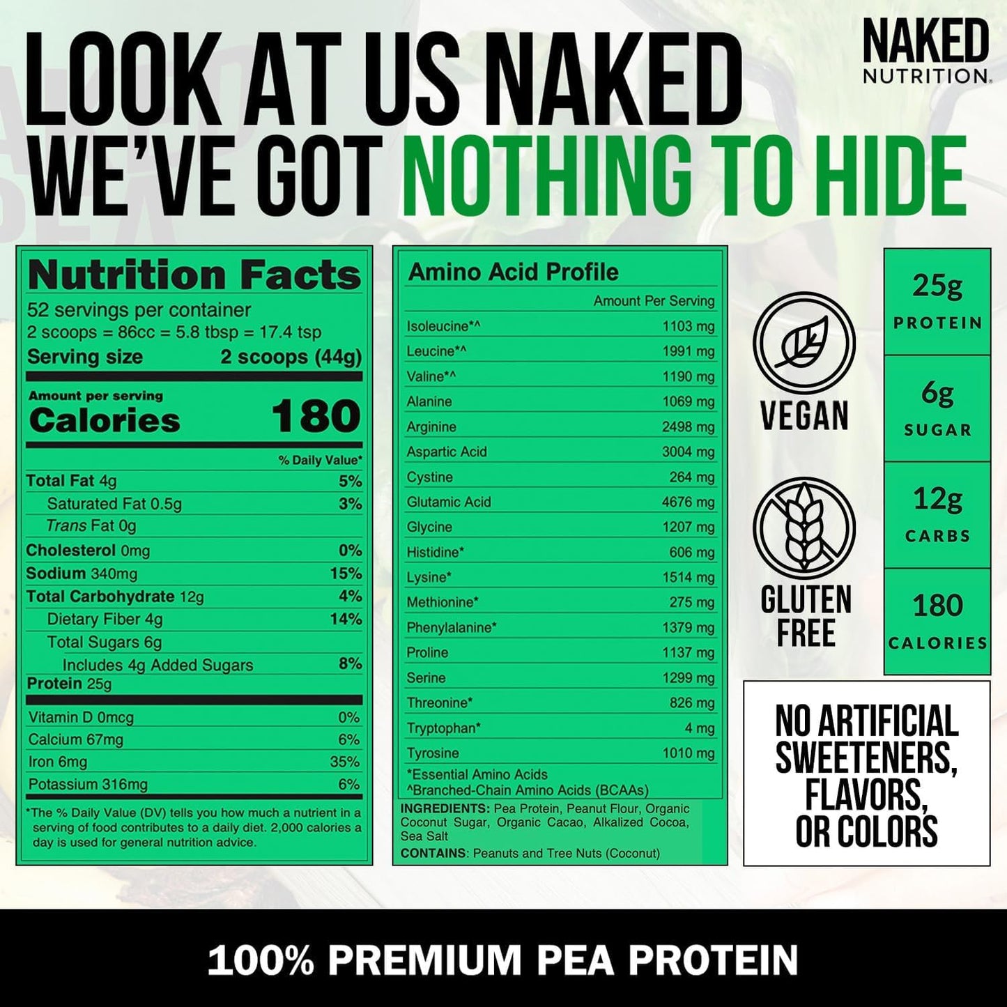 Naked Pea - Pea Protein Isolate from North American Farms - Plant Based, Vegetarian & Vegan Protein. Easy to Digest, Speeds Muscle Recovery - Non-GMO, No Lactose, No Soy and Gluten Free - 15 Servings Empower Wellness Fitness