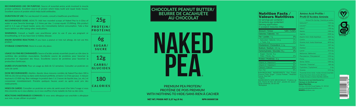 Naked Pea - Pea Protein Isolate from North American Farms - Plant Based, Vegetarian & Vegan Protein. Easy to Digest, Speeds Muscle Recovery - Non-GMO, No Lactose, No Soy and Gluten Free - 15 Servings Empower Wellness Fitness