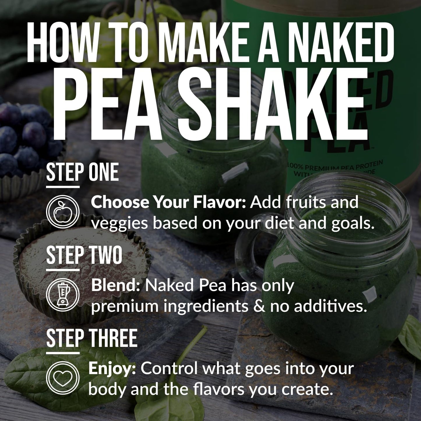 Naked Pea - Pea Protein Isolate from North American Farms - Plant Based, Vegetarian & Vegan Protein. Easy to Digest, Speeds Muscle Recovery - Non-GMO, No Lactose, No Soy and Gluten Free - 15 Servings Empower Wellness Fitness