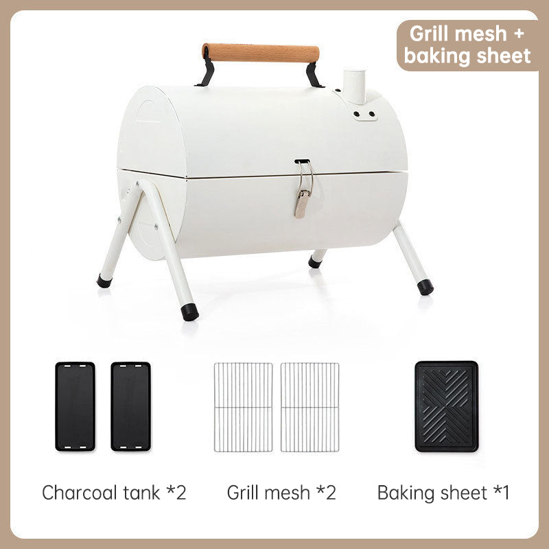 Outdoor portable double-sided barbecue stove camping home charcoal barbecue pre meat barbecue rack eprolo