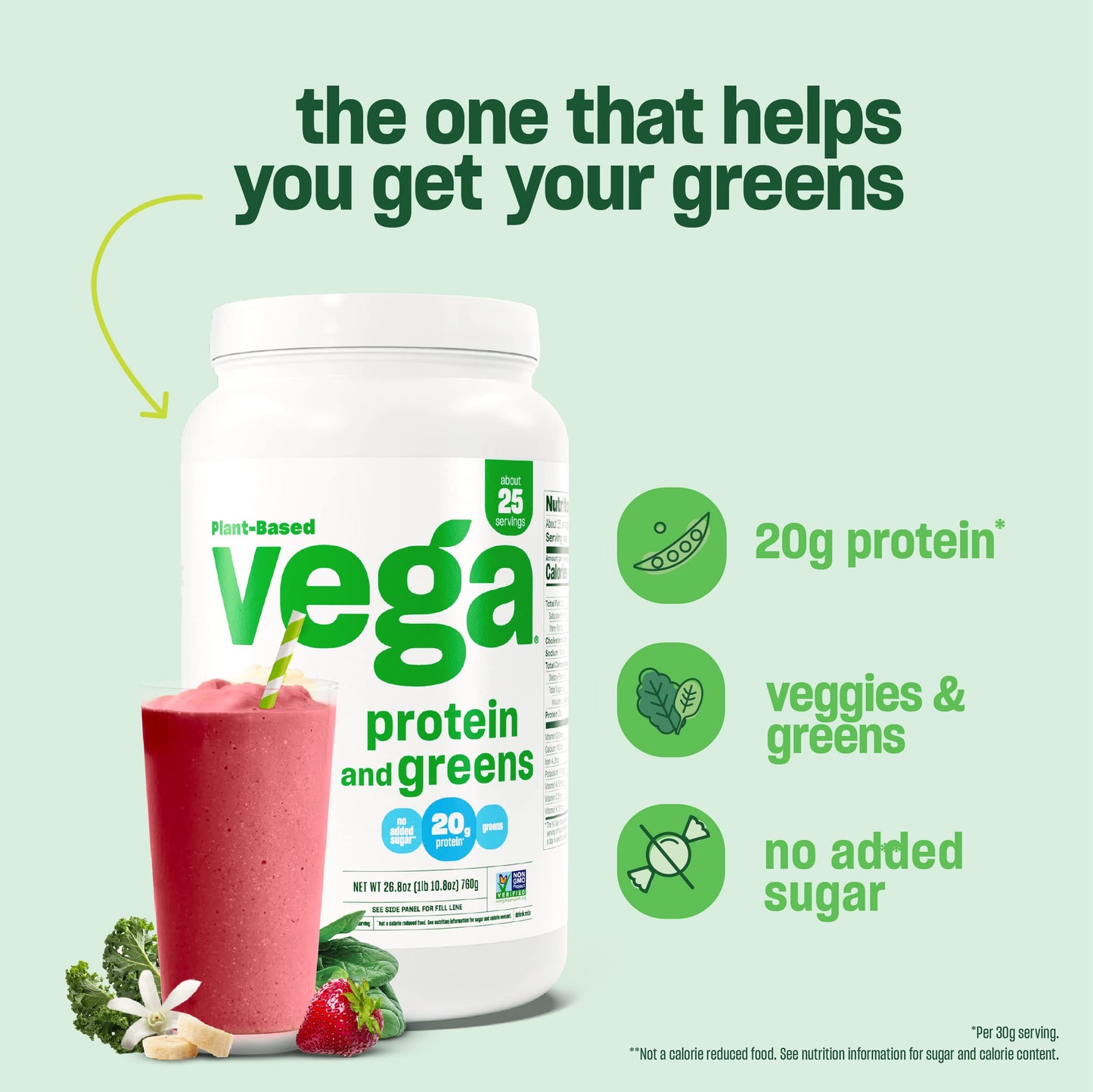 Vega Protein and Greens Chocolate (19 Servings) Plant Based Protein Powder Plus Veggies, Vegan, Non GMO, Pea Protein For Women and Men, 618g (Packaging May Vary) Empower Wellness Fitness