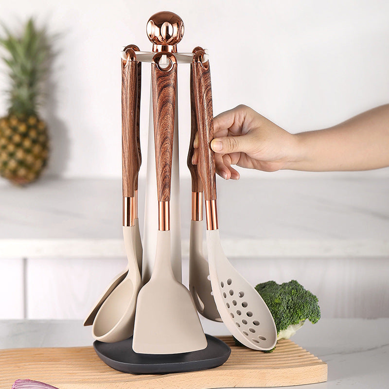 10 Pieces Kitchen Tools Set Wooden Handle Cooking Kitchen Utensil Set Silicone Utensils eprolo