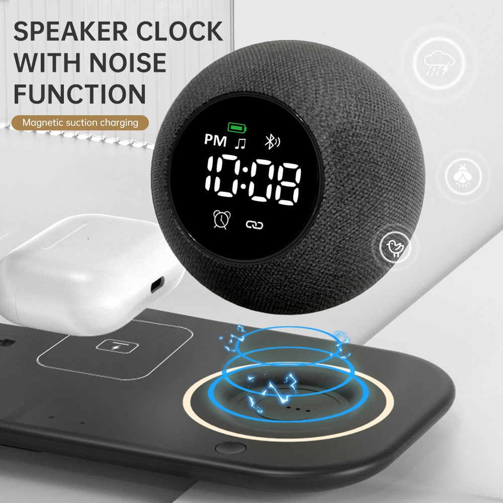 Six in one mobile phone watch headphones wireless charging clock alarm Bluetooth speaker night light eprolo