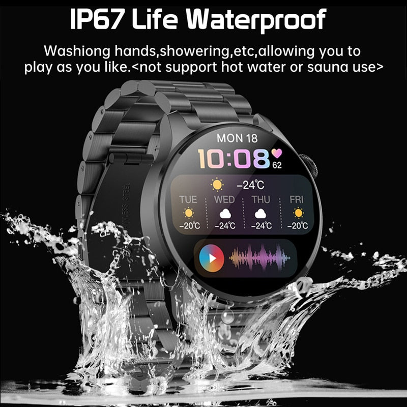 LIGE New Bluetooth Call Smart Watch Men Full Touch Sport Fitness Watches Waterproof Heart Rate Steel Band Smartwatch Android iOS LIGE-02 Store