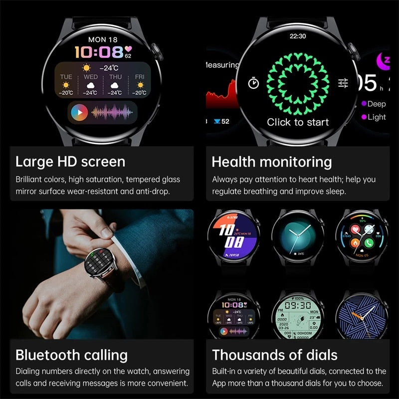 LIGE New Bluetooth Call Smart Watch Men Full Touch Sport Fitness Watches Waterproof Heart Rate Steel Band Smartwatch Android iOS LIGE-02 Store