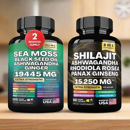 Organic Shilajit & Sea Moss Capsules-Empower Your Vitality Naturally Empower Wellness Fitness