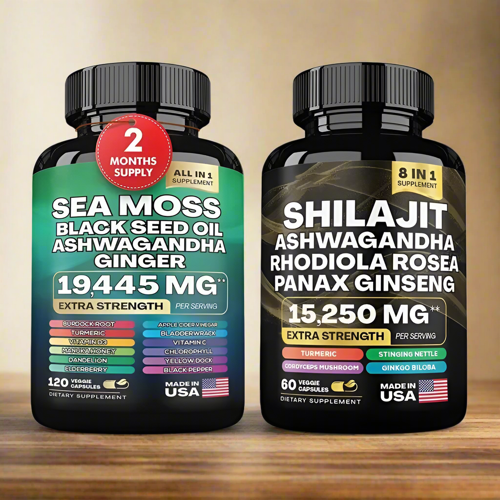 Organic Shilajit & Sea Moss Capsules-Empower Your Vitality Naturally Empower Wellness Fitness