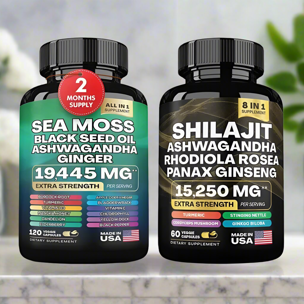 Organic Shilajit & Sea Moss Capsules-Empower Your Vitality Naturally Empower Wellness Fitness