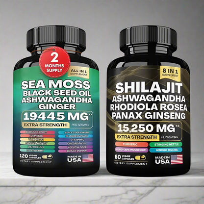 Organic Shilajit & Sea Moss Capsules-Empower Your Vitality Naturally Empower Wellness Fitness