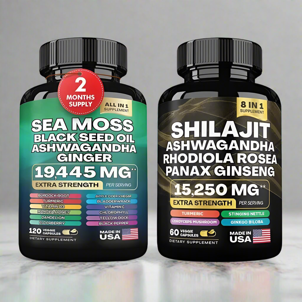 Organic Shilajit & Sea Moss Capsules-Empower Your Vitality Naturally Empower Wellness Fitness