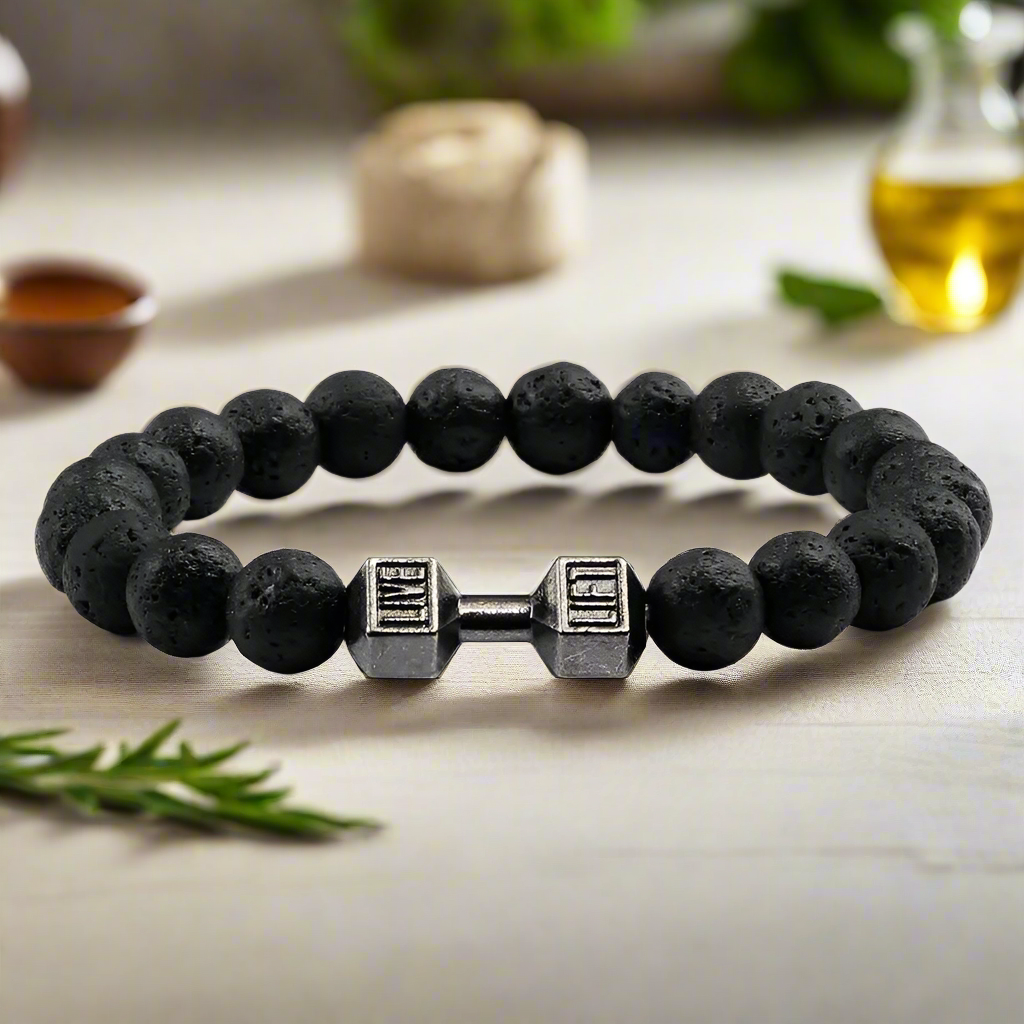 Volcanic Lava Stone Dumbbell Bracelet A Beautifully Dressed Jewelry Store