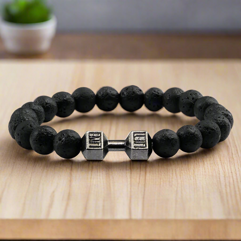 Volcanic Lava Stone Dumbbell Bracelet A Beautifully Dressed Jewelry Store