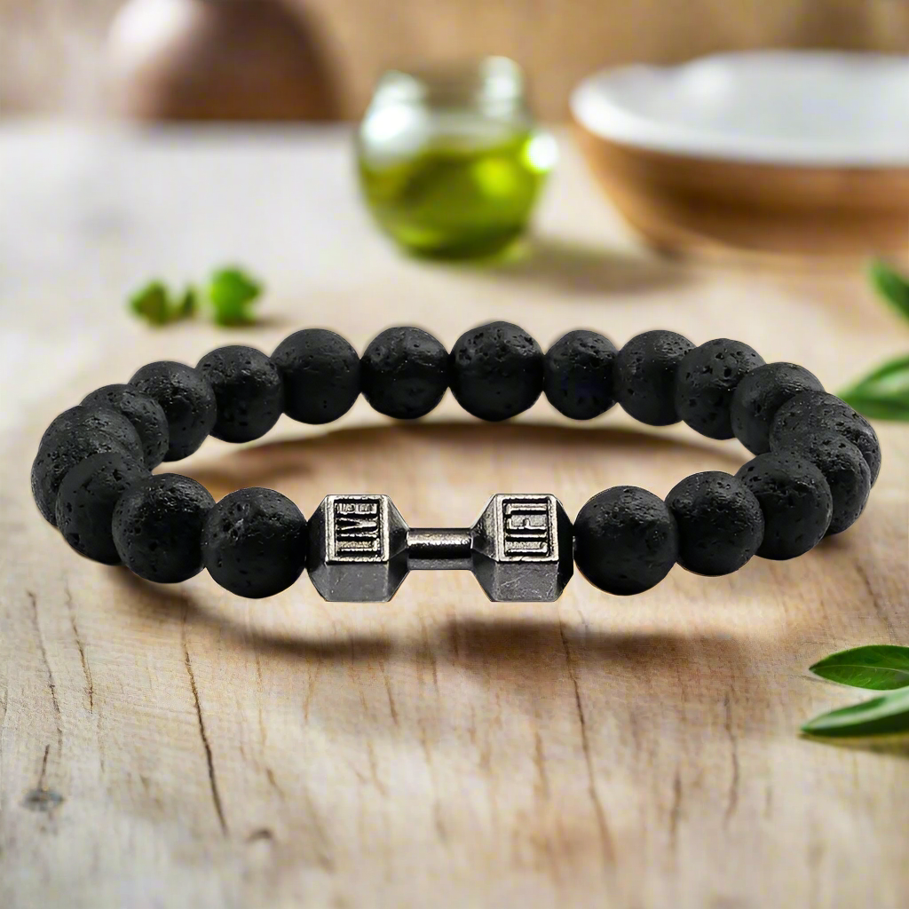 Volcanic Lava Stone Dumbbell Bracelet A Beautifully Dressed Jewelry Store