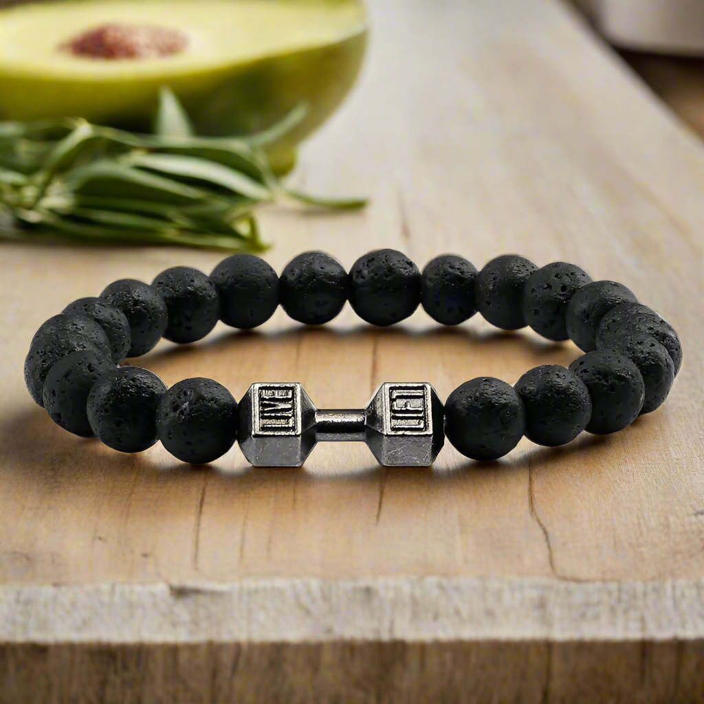 Volcanic Lava Stone Dumbbell Bracelet A Beautifully Dressed Jewelry Store