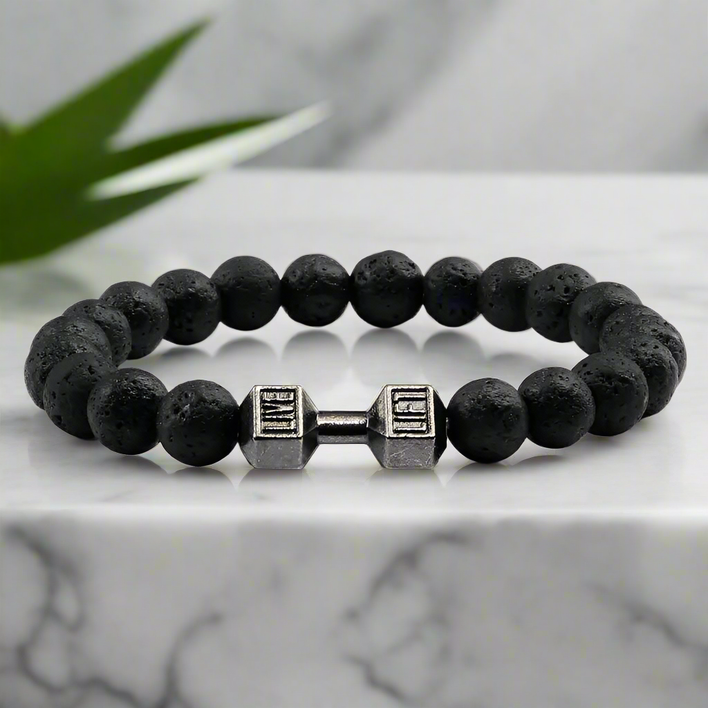 Volcanic Lava Stone Dumbbell Bracelet A Beautifully Dressed Jewelry Store