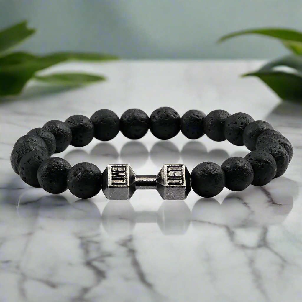 Volcanic Lava Stone Dumbbell Bracelet A Beautifully Dressed Jewelry Store