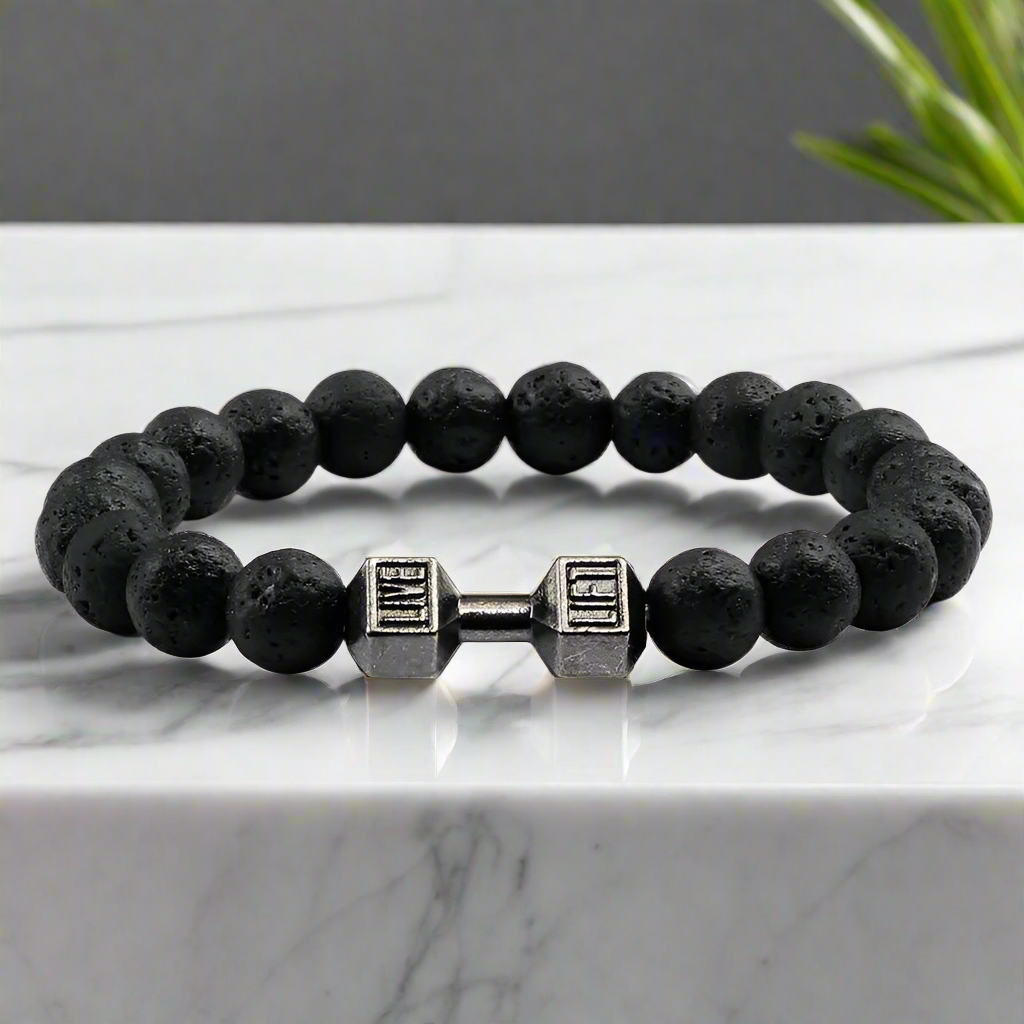 Volcanic Lava Stone Dumbbell Bracelet A Beautifully Dressed Jewelry Store