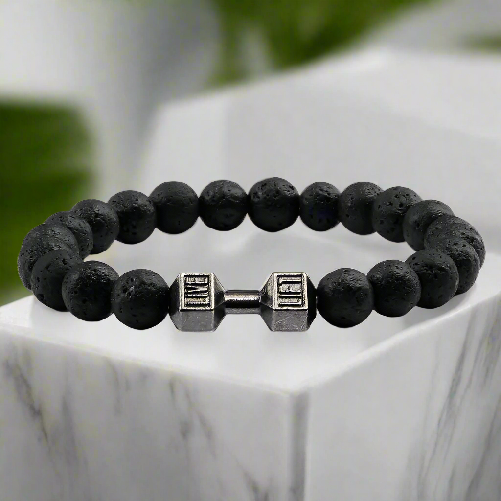 Volcanic Lava Stone Dumbbell Bracelet A Beautifully Dressed Jewelry Store