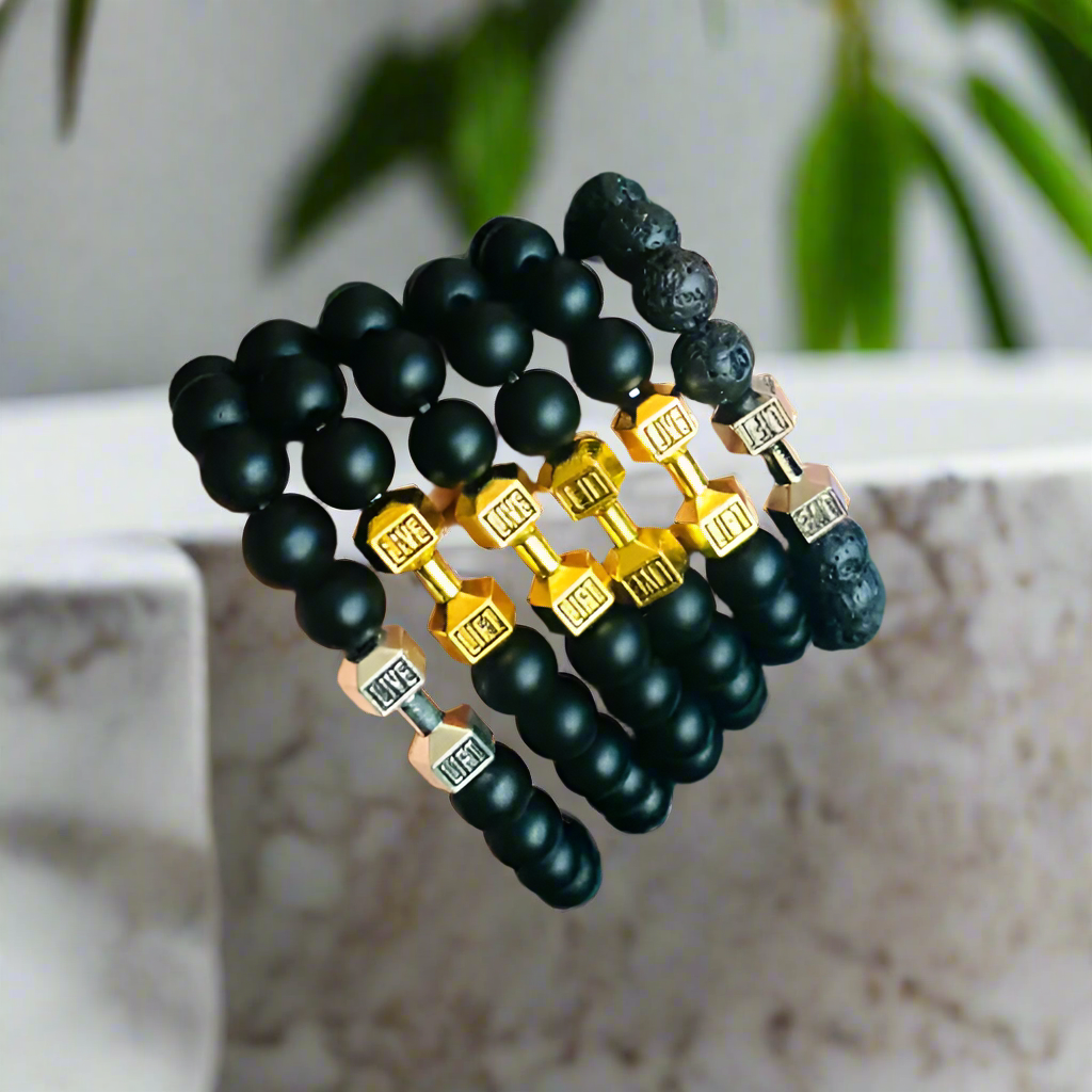 Volcanic Lava Stone Dumbbell Bracelet A Beautifully Dressed Jewelry Store