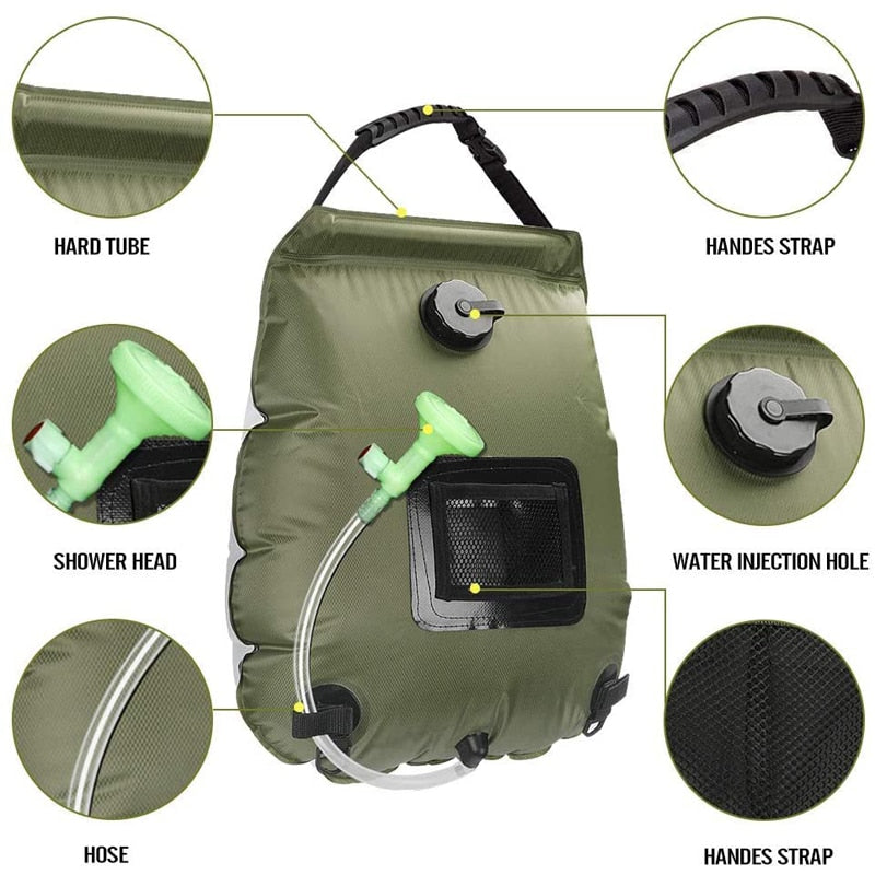 20L Outdoor Camping Hiking Solar Shower Bag/water bag BOFCONN Store