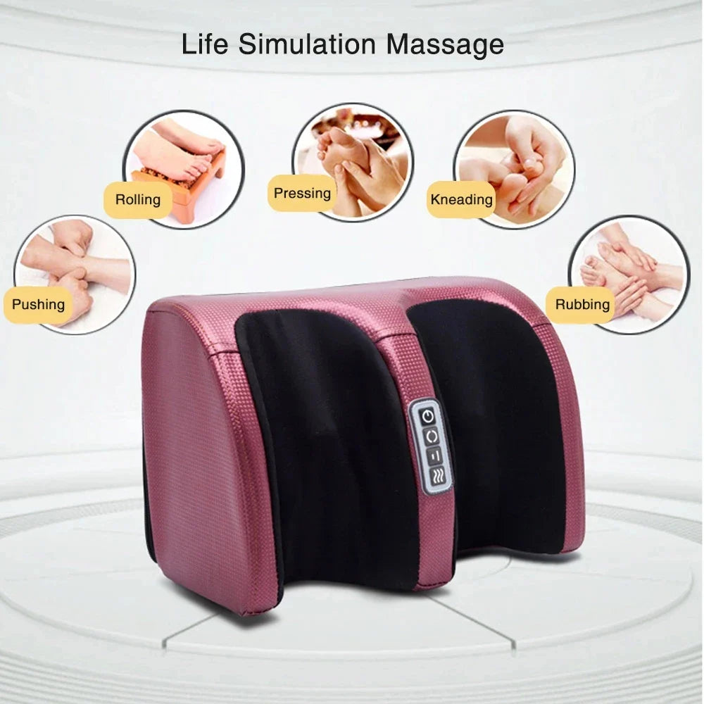 Electric Foot Massager Shiatsu Kneading Deep Tissue Relax Heated Roller Calf Pain Relief Fatigue Muscles Vibrator Machine Health Arctic Male Electron Store