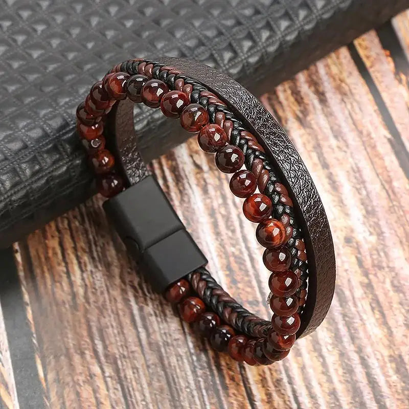 Men's Hand-Woven Leather Bracelet - Classic Style SKCOSOCKS Official Store