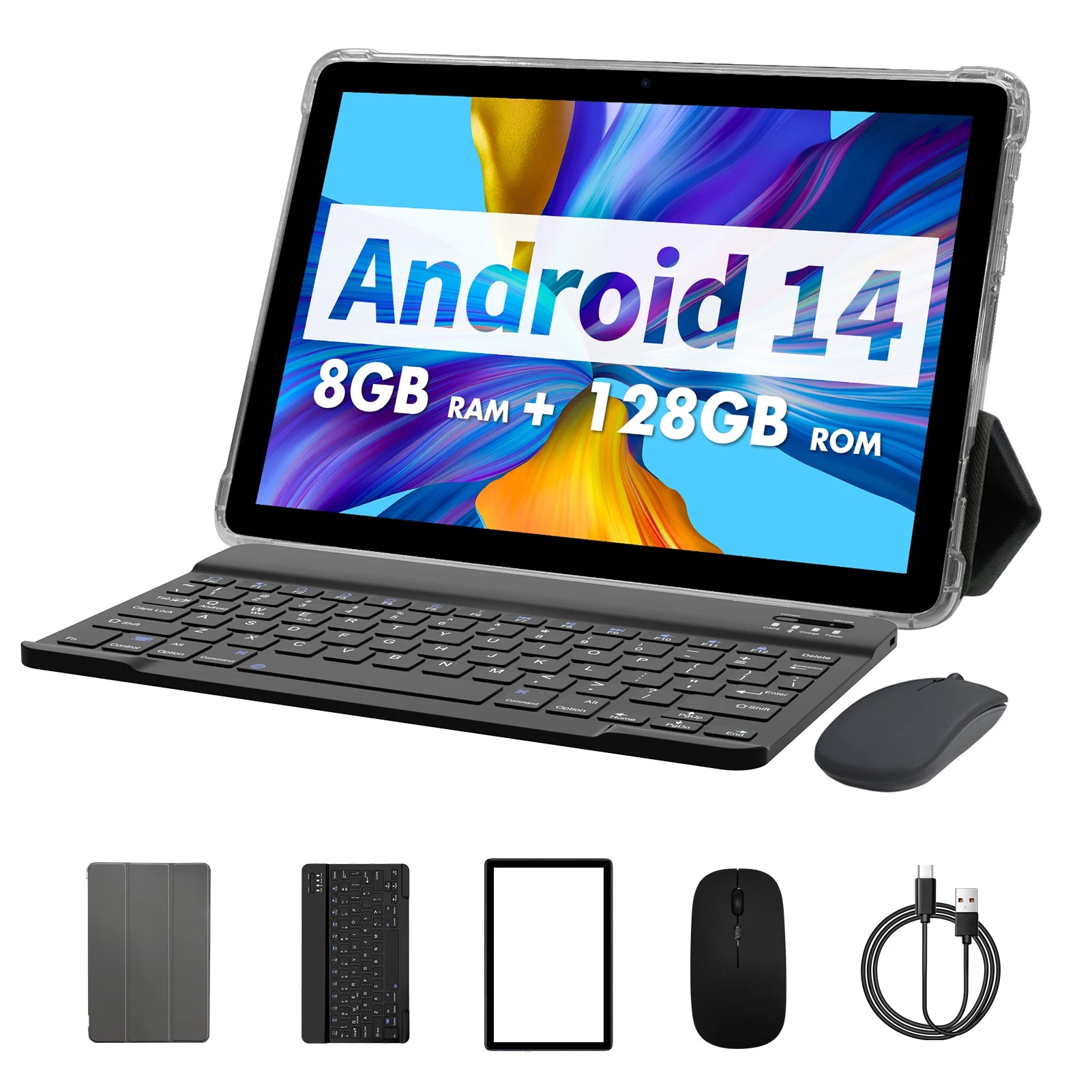 Android 14 Tablet , 5G WiFi, with Keyboard, Mouse, Case. PRITOM Tablet PC Store