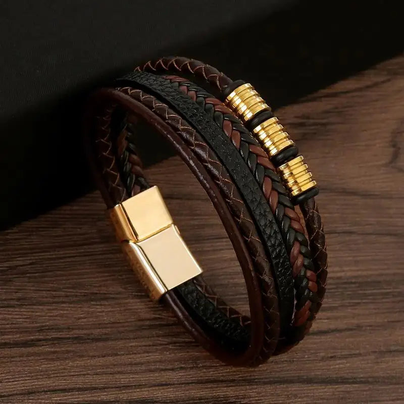 Men's Hand-Woven Leather Bracelet - Classic Style SKCOSOCKS Official Store