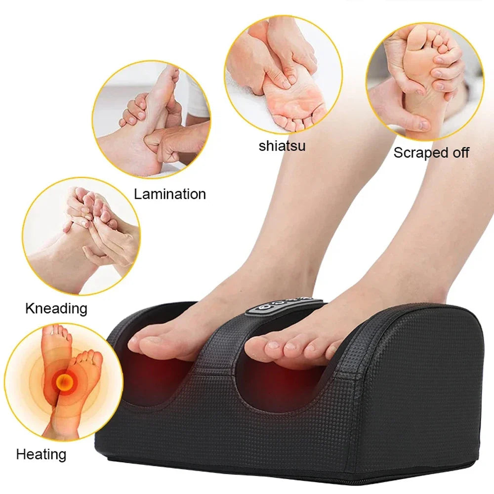 Electric Foot Massager Shiatsu Kneading Deep Tissue Relax Heated Roller Calf Pain Relief Fatigue Muscles Vibrator Machine Health Arctic Male Electron Store