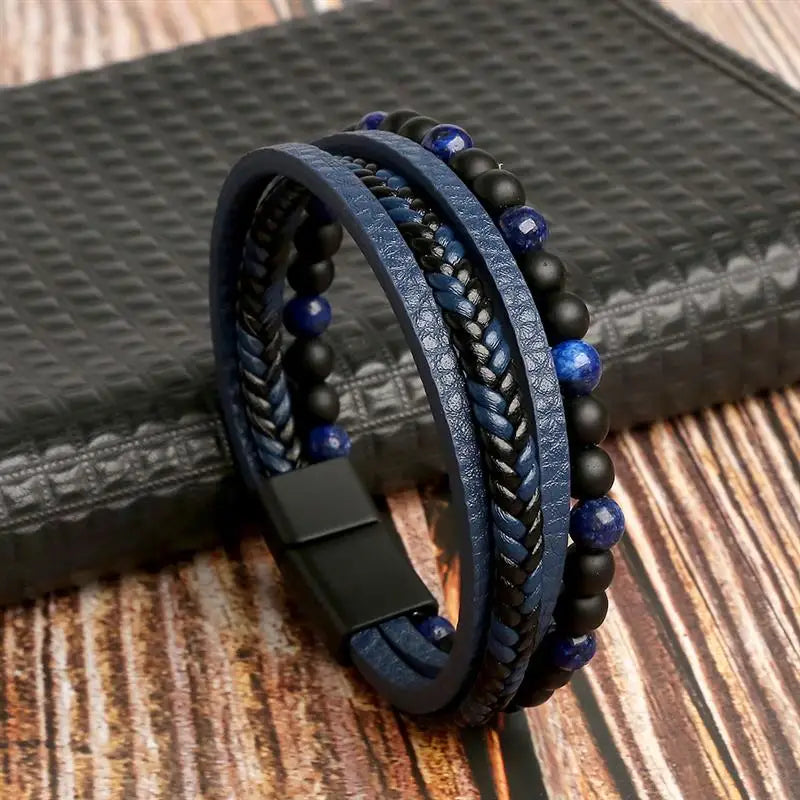 Men's Hand-Woven Leather Bracelet - Classic Style SKCOSOCKS Official Store