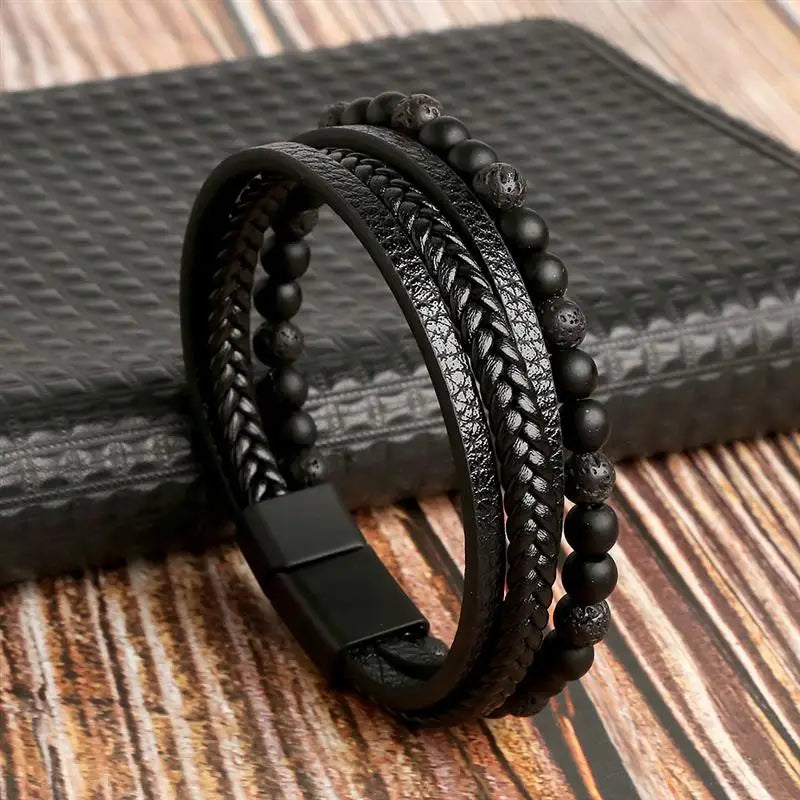 Men's Hand-Woven Leather Bracelet - Classic Style SKCOSOCKS Official Store