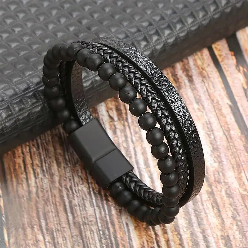 Men's Hand-Woven Leather Bracelet - Classic Style SKCOSOCKS Official Store