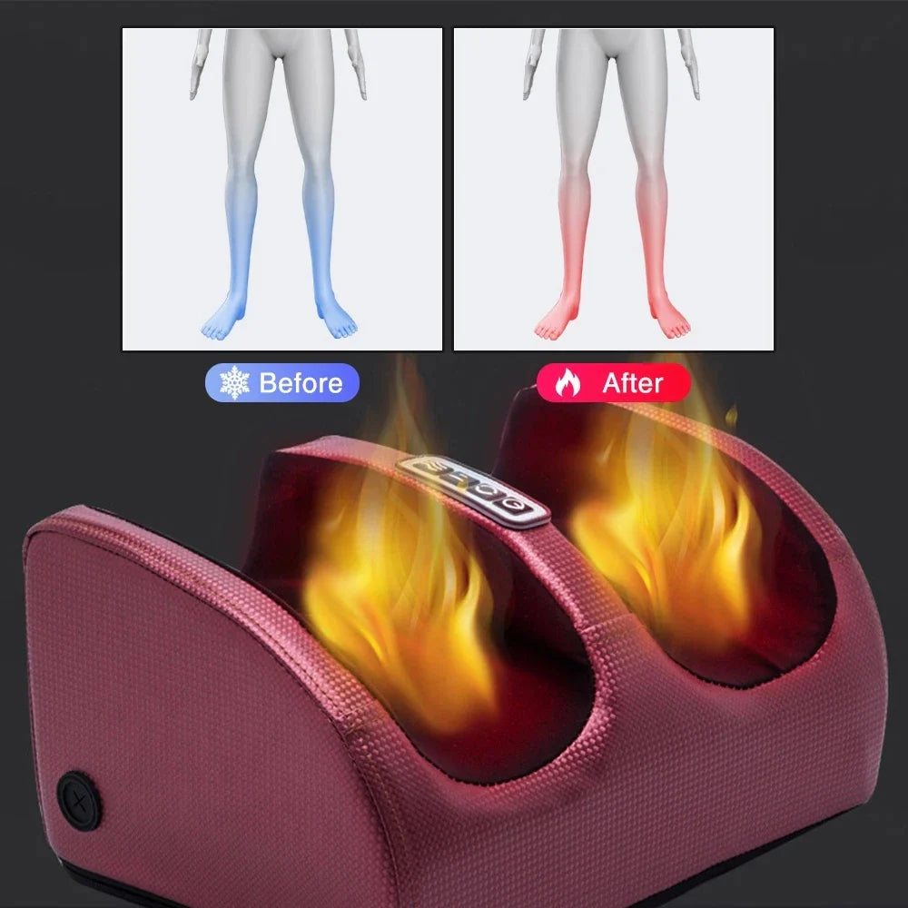 Electric Foot Massager Shiatsu Kneading Deep Tissue Relax Heated Roller Calf Pain Relief Fatigue Muscles Vibrator Machine Health Arctic Male Electron Store