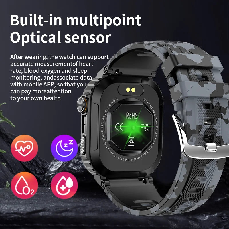 Rugged Military Smartwatch HD Empower Wellness Fitness