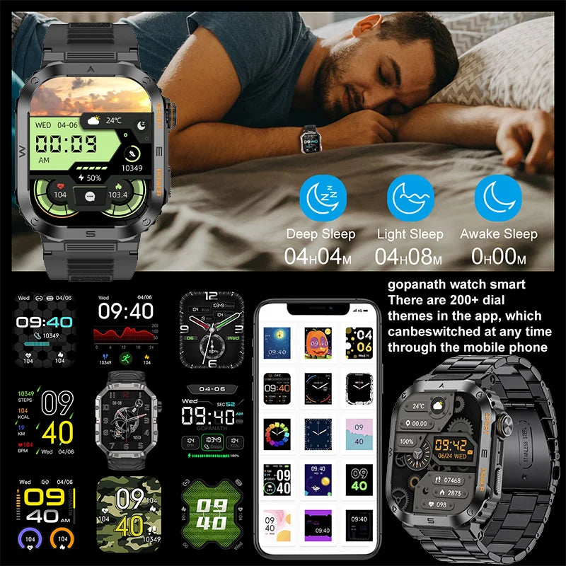 Rugged Military Smartwatch HD Empower Wellness Fitness